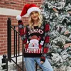 Brzydkie Boże Narodzenie Sweter świąteczny dla kobiet Snowflake Black Spadek Knitting Pullover Santa Claus Haft Jumper Knitwear Odzież Y1118