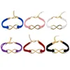 Charm Bracelets Number 8 Symbol Infinity Love Handmade Leather Wristband Bracelet Unisex7354551