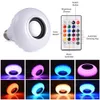 Smart E27 RGB Bluetooth Speaker LED Lamp Licht 12W Muziek Dimbare Draadloze Lamp met 24 Toetsen Afstandsbediening