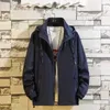 Plus Size 8XL Mannen Jas Casual Solid Hooded Losse Windbreaker Streetwear Jas Hip Hop Thin Premium Male Leisure Jacket, ZA326 X0621