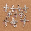 100pcs / lot cross jesus hummer claw clasp charm pärlor tibetansk silver flytande passform armband smycken fynd komponenter cm28