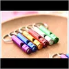 Keychains Fashion Aessoriesmix Colors Mini Aluminum Alloy Whistle Keyring For Outdoor Emergency Survival Safety Keychain Sport Camping Hunti