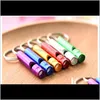 Keychains Fashion AessoriesMix Colors Mini Aluminium Eloy Whistle Keyring för utomhus akut överlevnadssäkerhet Keychain Sport Camping Hunti