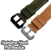 24 mm 26 mm horlogeband voor Panerai Pam Luminor kalfsleer retro mat lederen accessoires waterdichte band roestvrijstalen stalen pin buckl2478