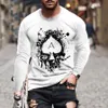 2021 spring and autumn fashion long-sleeved plum blossom top 2 round neck casual printed T-shirt