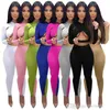 Sexy Womens Designer Clothing Tracksuit Nightclub Solid Color Cross Cut Sports Two Piece Suit