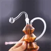 Mini Glass Oil Burner Bong water pipe10mm female smoking water Pipes Small Bubbler Bong Mini Oil Dab Rigs with glass oil bowl and hose 2pcs