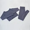 Outfit Yoga Sandi 2 sztuk / Zestaw Bez Szwu Zestaw Kobiety Dres Siłownia Odzież Długi Rękaw Crop Top Running Legginsy Odzież sportowa Odzież roboczy