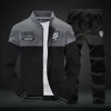 Chuqing Spring and Autumn Sweater Mäns Sports Suit Baseball Collar Långärmad Mäns Slitage X0610
