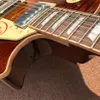 one piece Neck one piece body LP electric guitar in sunburst Upgrade TuneoMatic bridge guitar Tiger Flame guitar5948541