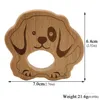 Baby Wooden Teether Nature Nursing Baby Wood Teething Toy Wood Owl Dog Hedgehog Shape Soothers Chewing Pendant T2I51904