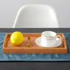 Organizacja przechowywania kuchni Solidny prostokąt drewniany rączka pokarmowa taca herbaty organizator jest łatwy.