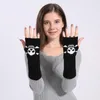 Fingerless Gloves 2021 Ly Woman Winter Warm Knitted Long Twist Plus Thick Half Finger Mittens Free