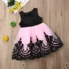 1-6Years Toddler Baby Kid Girls Princess Dress Black Bow Lace Tulle Tutu Party Wedding Birthday Dresses For Girls Costumes G1129