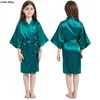 Abiti da festa di nozze per ragazze Bambini Pigiama in raso Abiti da notte per adolescenti Accappatoi Kimono di seta Bambini 211130