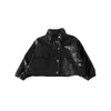 Höststil Tjejs läderduk Barnjacka Modig Baby Coat Western Top Baby Girl Clothes 210515