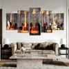 5 Panels Modern Home Docor Guitars Violin Posters And Prints Canvas Painting Wall Art Pictures For Living Room Wall Decoration