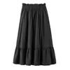 Jupes de marque en coton et lin pour femmes, décontractées, noires, ligne a, grande taille 5XL 7XL, mode d'été pour dames, 2022