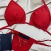 Sexy Charm Women Bikini Fashion Letter Ornament Female Two Pieces Swimsuit Birthday Gift for Girls Brand Swimwear