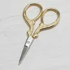 Stainless Steel Handmade Scissors Round Head Nose Hair Clipper Retro Plated Household Tailor Shears Embroidery Sewing Beauty Tools DHR02