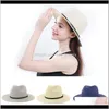 Berretti Cappelli, Sciarpe Guanti Moda Aessoriessemplice Pieghevole a tesa larga Floppy Girls St Hat Sun Beach Donna Estate Uv Proteggere Berretto da viaggio Lady