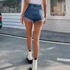 Mode Street Style Tassel Hem Denim Shorts Kvinnor Sexig Knapp Flyga Hög Midja Kvinna Straight Jeans 210510