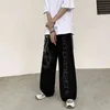 Pantalones Vaqueros con estimado de letras para hombre ropa gtica pierna ancha estilo hip-hop retro informal suelta graffiti 0214