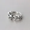 S2694 Fashion Jewelry Punk Skull Ring Öppning Justerbar skallar Ring