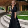 Dress Womens Chic Vintage Black High Waist Square Collar Puff Sleeve Bow A-line Classy Retro Elegant French Female Clothing New Y1204