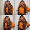 Body Wave Lace Front Pruik HD Frontale 30 Inch 150% Transparante Markering Piano Kleur Bruin Blonde Menselijk Haar Pruiken 13x4 Fulll Swiss Pre pluked