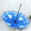 Folding Umbrella Van Gogh Painting Paris Street Women 10K Parasol Silver coating uv Paraguas Double deck 210721