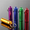 Key Chain Holder Aluminum Waterproof Pill Box Bottle Container Keychain Jar Storage Stash Smoking Accessories