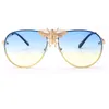 Homme femme lunettes de soleil été rue mode lunettes de soleil métal abeille lunettes UV400 plein cadre 10 couleurs