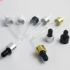 Pronto per la spedizione 100 pz 18 MM 18 415 Tappo a vite in alluminio bianco nero bulbo pipetta di vetro Accessori contagocce per flaconi da 5 ml-100 mlgood229A