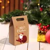 Gift Wrap 1Pcs Vintage Kraft Paper Christmas Apple Box Holiday Packaging Party Bag Portable Xmas Candy