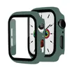 Matte Hard smartWatch Cases with GLASS Screen Protector for iwatch 7 Series 6/ 5/4/3/2/1 Full Coverage 38 40 42 44mm 45mm 41mm watches case