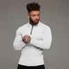 Рубашка поло сплошной цвет с длинным рукавом повседневная мужская мода Slim Fit Fitness Bodybuilding мужская рубашка поло осенью хлопок Polosshirt 210401