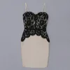 Casual Dresses Wholesale Women's Stretch Knit Spaghetti Strap Lace Strapless Sleeveless Tight Mini Sexig Celebrity Cocktail Party