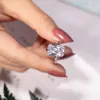 Anel de promessa feminino brilhante, dedo 925, prata esterlina, quadrado, 5ct, diamante simulado, anéis de casamento para mulheres, joias de noiva 6815397