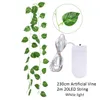 Dekorative Blumen Kränze 2 3m Künstliche Creeper Green Leaf Efeu Rebe mit 2m LED Lichterketten Set DIY Hochzeit Party Licht Gar2161