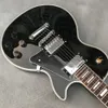 Schwarze E-Gitarre, Griffbrett aus Palisander, Chrom-Hardware, schwarzes Schlagbrett, massiver Mahagonikorpus4934996