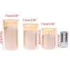 Flamelösa LED -ljus Flimrande Real Wax Fake Wick Moving Flame Faux Wickless Pillar Battery Operated Candles med Timer Remot 24860690