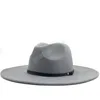 Ull Fedora Hat Felt Cap Wide Brim Kvinna Höst Vinter Trilby Chapeu Feminino Hat Kvinnor Män Jazz Church Godfather Sombrero Caps