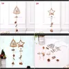 Decoraties Feestelijke Huis Gardtchristmas Houten Vijfpuntige Star Touw Dennenappel Kerstboom Decoratie Hanger Hanging Feestartikelen D