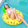 Flytande uppblåsbara simning ringar badrör vatten sport flotta lounta pool floats pvc air inflation ananas frukter print madrass leksaker för vuxna barn