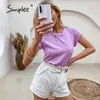 Casual solid Lace stitching cotton women summer Hollow out sleeves o-neck female tops leisure Basic T-shirt 210414