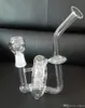 Narguilé en verre transparent poreux plate-forme de forage de pétrole bong, pipe à fumer, sortie d'usine commune de 14 mm