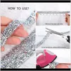 Sewing Notions Tools Apparel Drop Delivery 2021 5 Roll Resin Rhinestone Tape Diamond Ribbon For Wedding Cakesbirthday Decorations Baby Shower