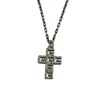 Bijoux 76% de réduction collier double croix en argent Sterling motif sculpté Antique chaîne carrée collier de couple polyvalent227o