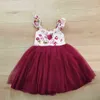 Flofallzique Baby Girls Dress 2020最新ファッションスタイルレトロ花の花弁袖プリンセスチュチュ服クリスマスパーティーの結婚式Q0716
